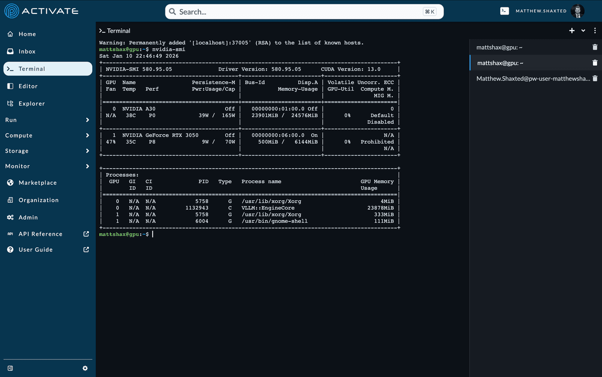 Secure Web Terminal Screenshot