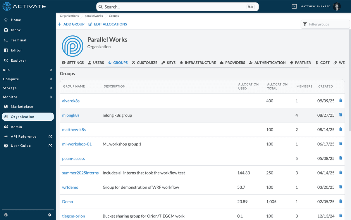 Multi-Tenant Organization Support Screenshot