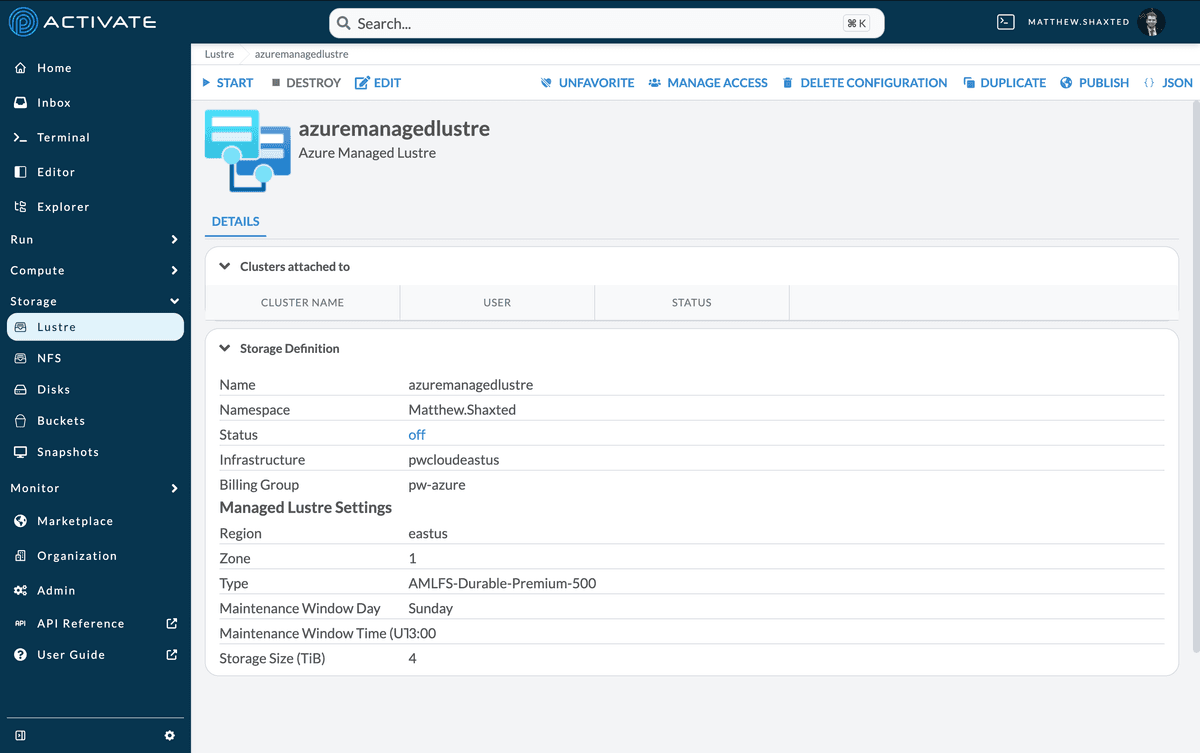 High-Performance Lustre Screenshot
