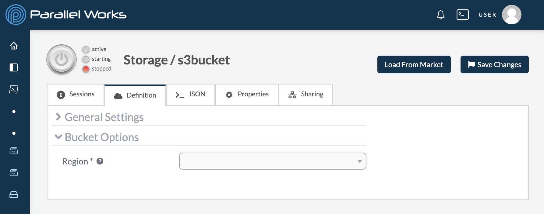 Screenshot of configuration settings for AWS S3 Bucket.