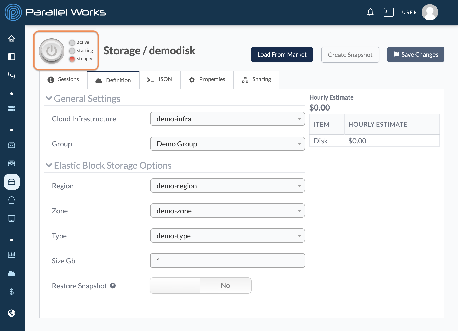 Working With Disk Snapshots | Parallel Works