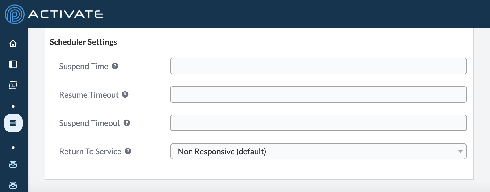 Screenshot of a cluster&#39;s Slurm settings.