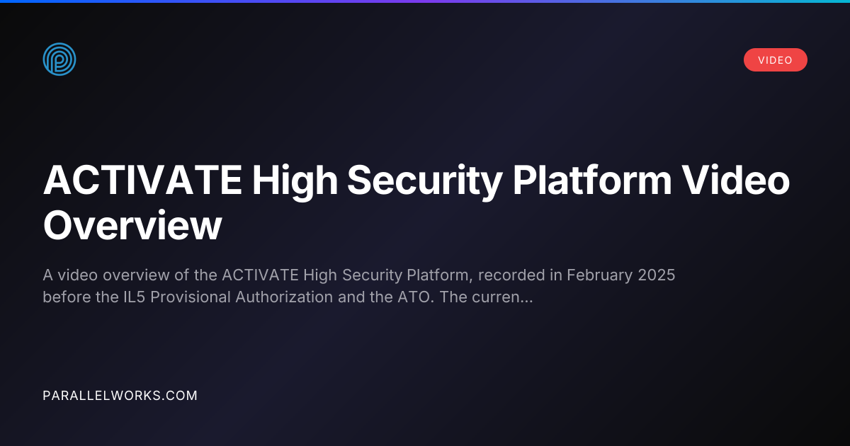 ACTIVATE High Security Platform Overview | Resources